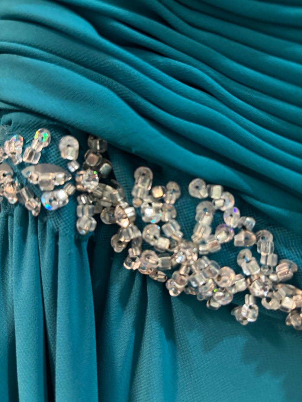 Elegant Teal Evening Gown - Picture 10 of 15